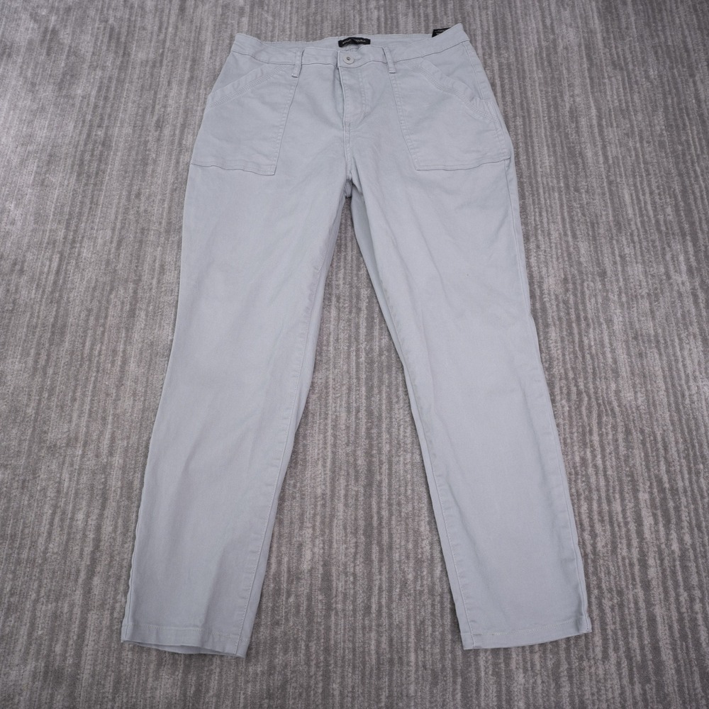 Banana Republic Utility Pants Womens 12 Gray Excellent Straight Leg Chino